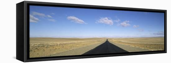 Long Straight Road, Patagonia, Border Area Argentina and Chile, South America-Gavin Hellier-Framed Stretched Canvas