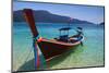 Long Tail Boat Sit On The Beach Rawi Island Thailand-lkunl-Mounted Photographic Print