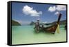 Long-Tail Boats in Ao Dalam Bay, Koh Phi Phi, Krabi Province, Thailand, Southeast Asia, Asia-Stuart Black-Framed Stretched Canvas