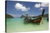 Long-Tail Boats in Ao Dalam Bay, Koh Phi Phi, Krabi Province, Thailand, Southeast Asia, Asia-Stuart Black-Stretched Canvas