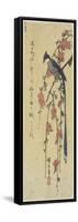 Long-Tail Cock on Drooping Cherry Tree-Utagawa Hiroshige-Framed Stretched Canvas