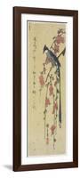 Long-Tail Cock on Drooping Cherry Tree-Utagawa Hiroshige-Framed Premium Giclee Print