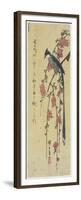 Long-Tail Cock on Drooping Cherry Tree-Utagawa Hiroshige-Framed Premium Giclee Print