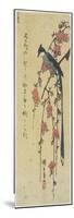 Long-Tail Cock on Drooping Cherry Tree-Utagawa Hiroshige-Mounted Premium Giclee Print