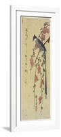 Long-Tail Cock on Drooping Cherry Tree-Utagawa Hiroshige-Framed Giclee Print