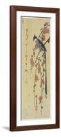 Long-Tail Cock on Drooping Cherry Tree-Utagawa Hiroshige-Framed Giclee Print