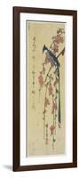 Long-Tail Cock on Drooping Cherry Tree-Utagawa Hiroshige-Framed Giclee Print