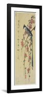 Long-Tail Cock on Drooping Cherry Tree-Utagawa Hiroshige-Framed Giclee Print