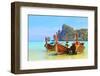 Long Tailed Boat Ruea Hang Yao in Phuket Thailand-Netfalls-Framed Photographic Print