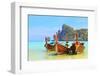 Long Tailed Boat Ruea Hang Yao in Phuket Thailand-Netfalls-Framed Photographic Print