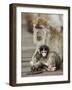 Long-Tailed Crab Eating Macaque Adult with Young, Bako National Park, Sarawak, Borneo-Tony Heald-Framed Photographic Print