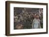 Long-Tailed Macaques (Macaca Fascicularis) Group of Juveniles on Steps at Monkey Temple-Mark Macewen-Framed Photographic Print