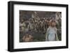 Long-Tailed Macaques (Macaca Fascicularis) Group of Juveniles on Steps at Monkey Temple-Mark Macewen-Framed Photographic Print