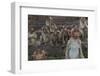 Long-Tailed Macaques (Macaca Fascicularis) Group of Juveniles on Steps at Monkey Temple-Mark Macewen-Framed Photographic Print