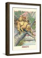 Long-Tailed Monkeys-null-Framed Art Print