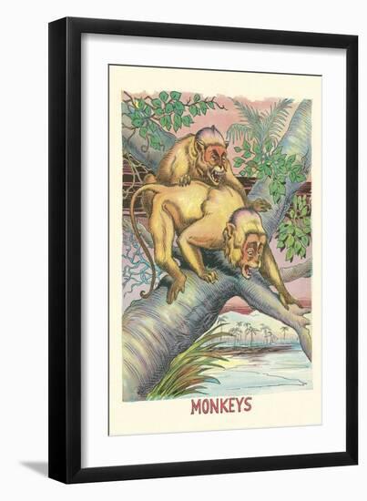 Long-Tailed Monkeys-null-Framed Art Print