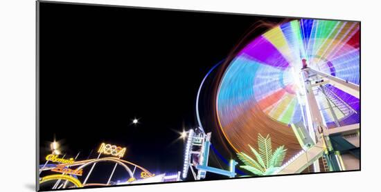 Long Time Exposure at Night at the Oktoberfest, Fairground Rides-Benjamin Engler-Mounted Photographic Print