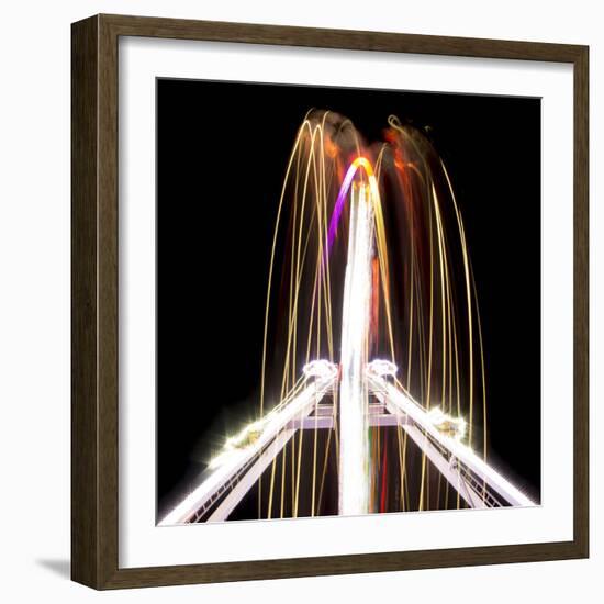 Long Time Exposure at Night at the Oktoberfest, Fairground Rides-Benjamin Engler-Framed Photographic Print