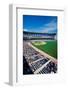 Long view of Baseball diamond and bleachers during professional Baseball Game, Comiskey Park, Il...-null-Framed Photographic Print