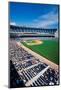 Long view of Baseball diamond and bleachers during professional Baseball Game, Comiskey Park, Il...-null-Mounted Photographic Print