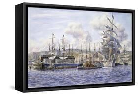 Long Wharf, Santa Monica-Stanton Manolakas-Framed Stretched Canvas