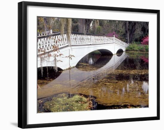 Long White Bridge over Pond, Magnolia Plantation and Gardens, Charleston, South Carolina, USA-Julie Eggers-Framed Photographic Print