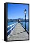 Long Wooden Pier in Akaroa, Banks Peninsula,Canterbury, South Island, New Zealand, Pacific-Michael-Framed Stretched Canvas