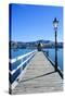 Long Wooden Pier in Akaroa, Banks Peninsula,Canterbury, South Island, New Zealand, Pacific-Michael-Stretched Canvas