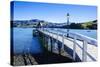 Long Wooden Pier in Akaroa, Banks Peninsula, Canterbury, South Island, New Zealand, Pacific-Michael-Stretched Canvas