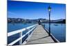 Long Wooden Pier in Akaroa, Banks Peninsula, Canterbury, South Island, New Zealand, Pacific-Michael-Mounted Photographic Print