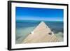 Long wooden pier in the turquoise waters of Providenciales, Turks and Caicos, Caribbean-Michael Runkel-Framed Photographic Print