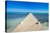 Long wooden pier in the turquoise waters of Providenciales, Turks and Caicos, Caribbean-Michael Runkel-Stretched Canvas