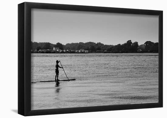 Longboard Surfer Shelter Island New York-null-Framed Poster