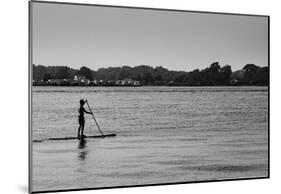 Longboard Surfer Shelter Island New York-null-Mounted Poster