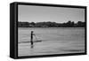 Longboard Surfer Shelter Island New York-null-Framed Stretched Canvas