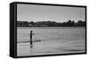 Longboard Surfer Shelter Island New York-null-Framed Stretched Canvas