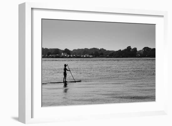 Longboard Surfer Shelter Island New York-null-Framed Photo