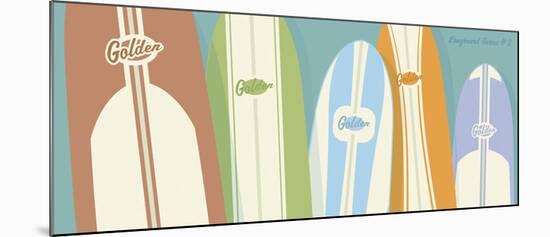 Longboards Surfboard print No. 2-John W^ Golden-Mounted Art Print