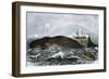 Longboat Crew Attacking a Whale with Hand Harpoons in the Arctic, c.1800-null-Framed Giclee Print