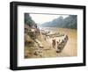 Longboat Crowded with Children Leaving for Week at School, Katibas River, Island of Borneo-Richard Ashworth-Framed Photographic Print