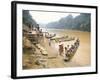 Longboat Crowded with Children Leaving for Week at School, Katibas River, Island of Borneo-Richard Ashworth-Framed Photographic Print