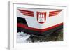 Longboat in the Harbour with Hamburg Coat of Arms, Floes, Harbour of Hamburg-Axel Schmies-Framed Photographic Print