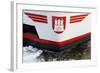 Longboat in the Harbour with Hamburg Coat of Arms, Floes, Harbour of Hamburg-Axel Schmies-Framed Photographic Print