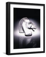 Longchamp' No. 1152B, a Clear and Frosted Glass Car Mascot, in the Form of a Horse's Head-null-Framed Giclee Print