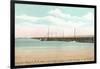 Longest Wooden Bridge, Hampton Beach, New Hampshire-null-Framed Art Print