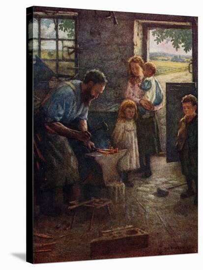 Longfellow-TheVillage Blacksmith-Henry John Dobson-Stretched Canvas