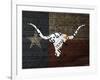 Longhorn Art with Flag-Design Turnpike-Framed Giclee Print