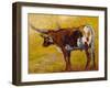 Longhorn back Portrait-Marion Rose-Framed Giclee Print