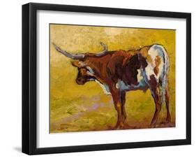 Longhorn back Portrait-Marion Rose-Framed Giclee Print