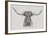 Longhorn Bull-null-Framed Art Print